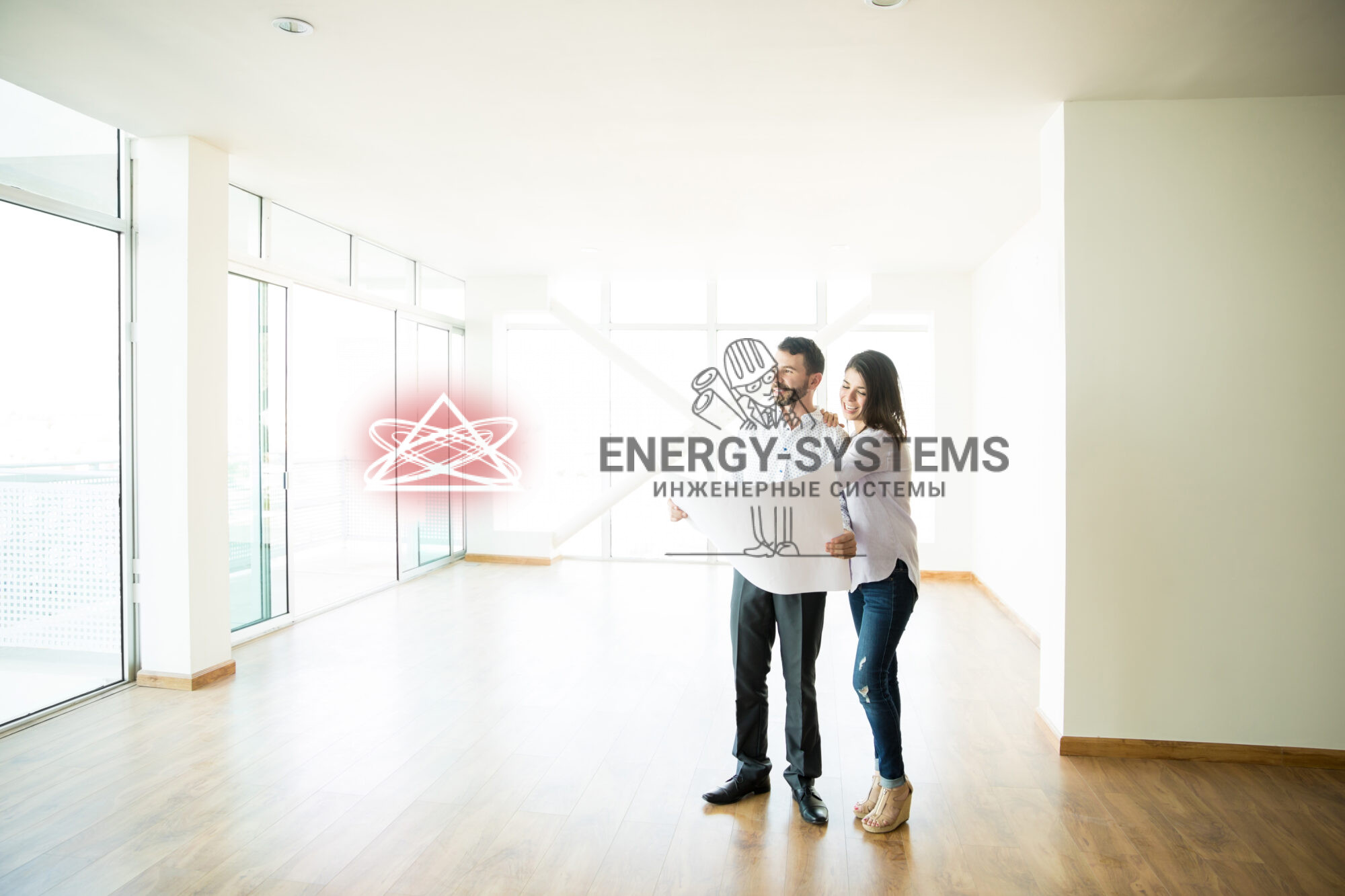 Владельцы проекта рассматривают чертежи инженерных систем