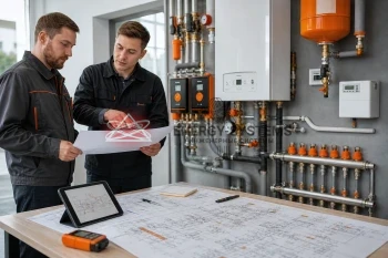 технический чертеж коммуникаций по отоплению