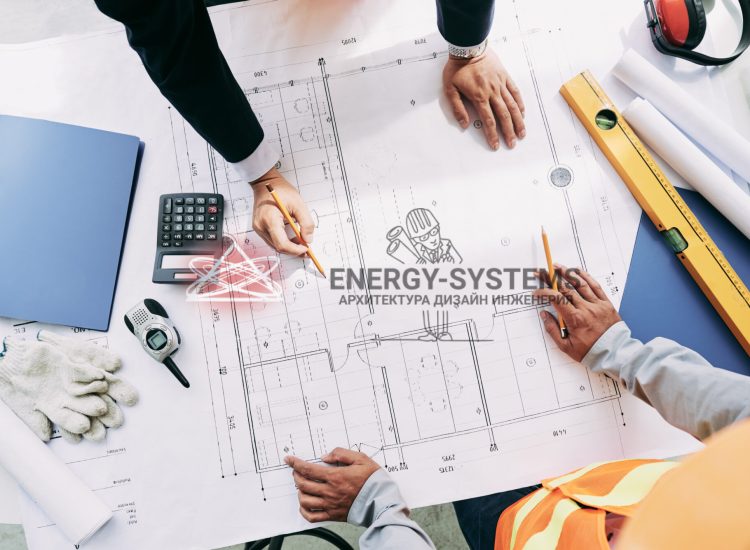 двое рабочих анализируют проект