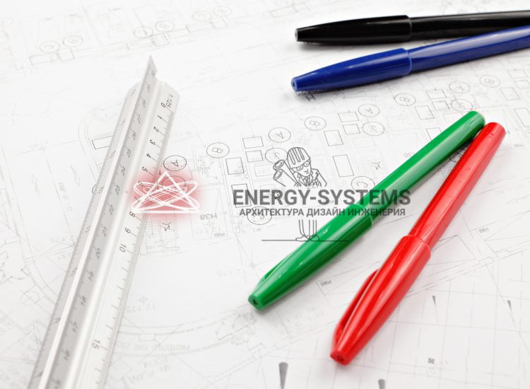 на проекте лежат разноцветные ручки линейка и калькулятор