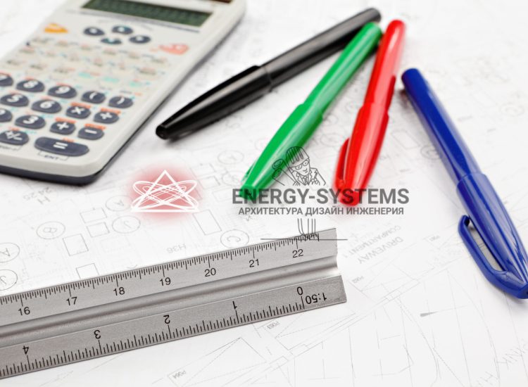 на проекте лежат разноцветные ручки линейка и калькулятор