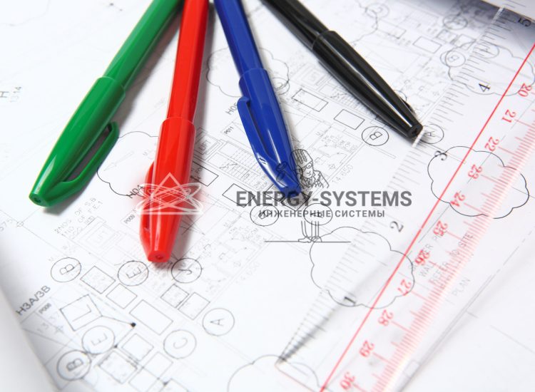 Голубой чертеж для успешного проект инженерного решения