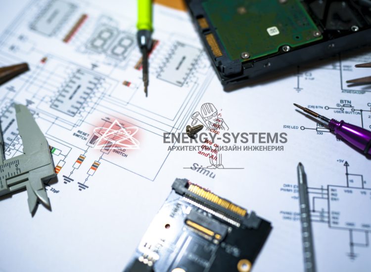 электрические инструменты и оборудование на чертеже