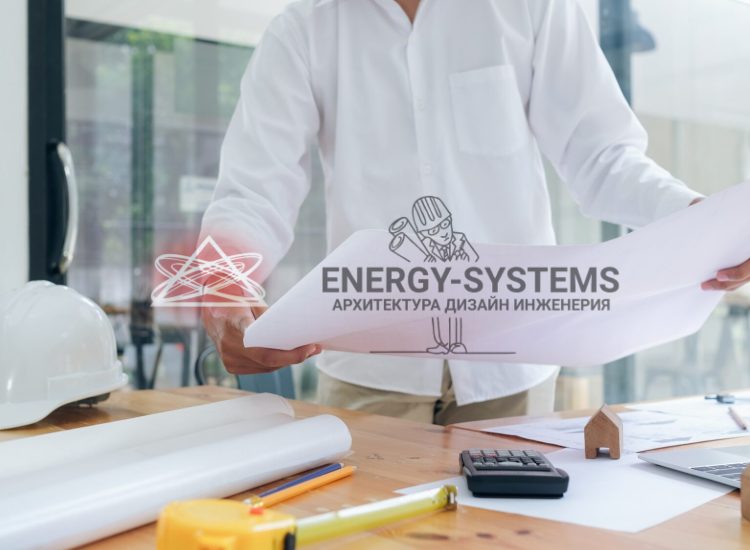 мужчина стоя осматривает проект в кабинете