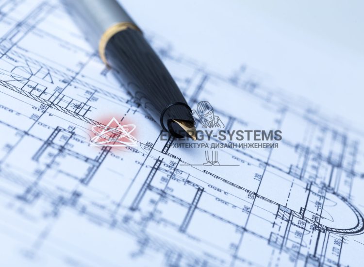 ручка перо лежит на проектной документации