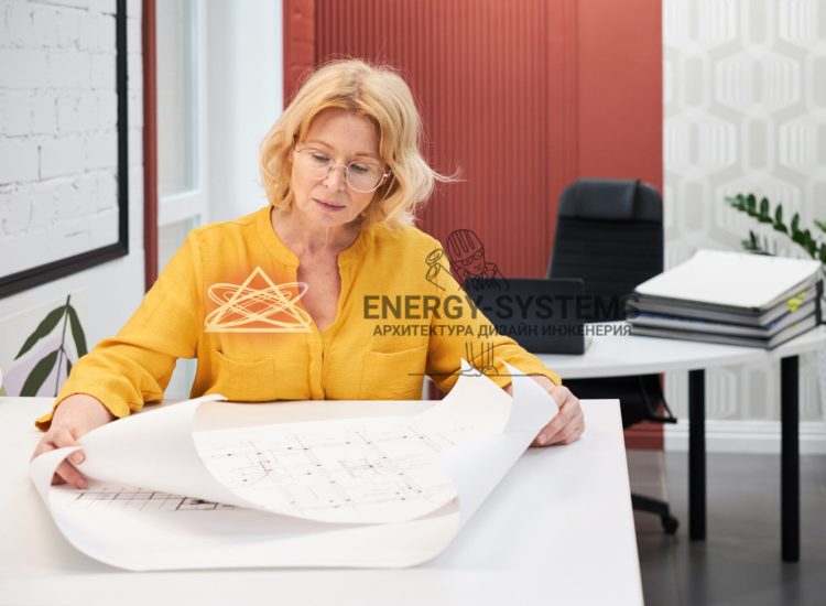 женщина изучает проектную документацию