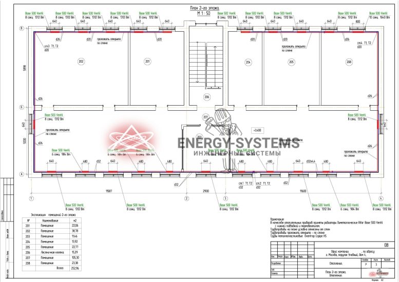 План 2 этажа Отопление