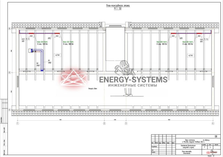 План мансардного этажа Отопление