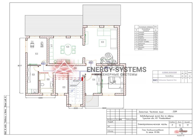 План кондиционирования 1 этаж