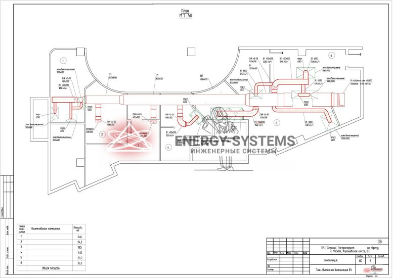 План вытяжной вентиляции