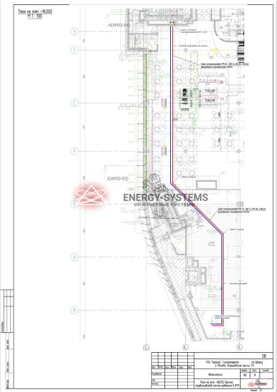 План на отм.+18000 Врезка трубопроводов теплоснабжения