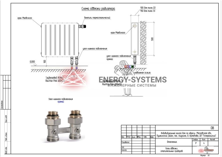 Схема обвязки радиатора
