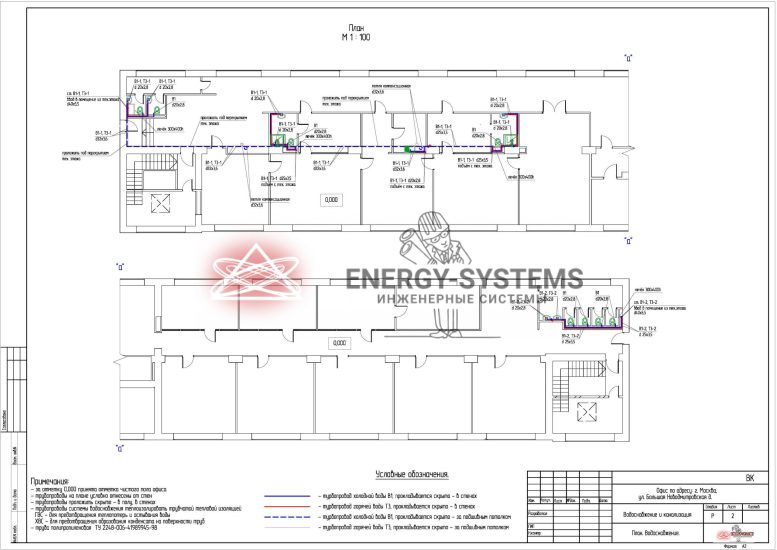 План водоснабжения М1:100