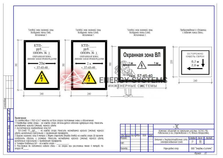 Маркировка опор
