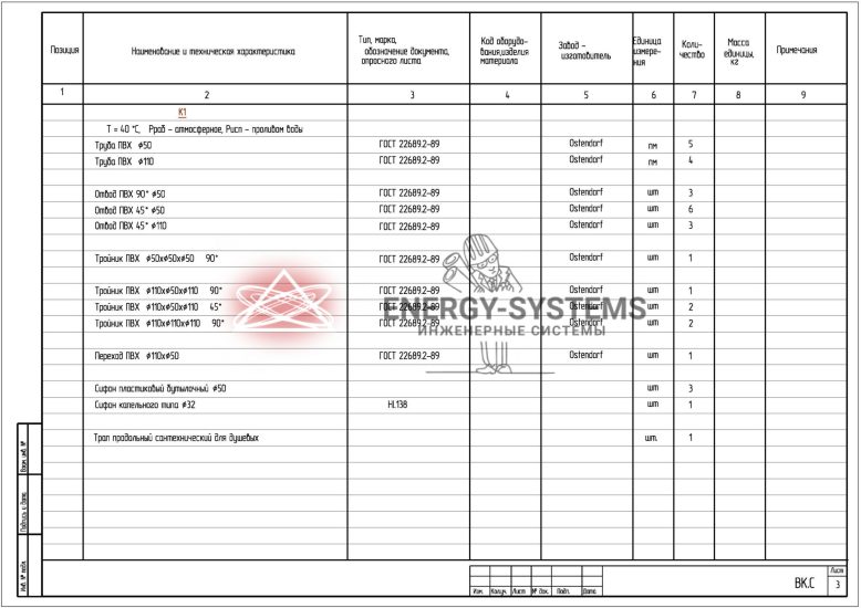 Чертеж ВК лист 15